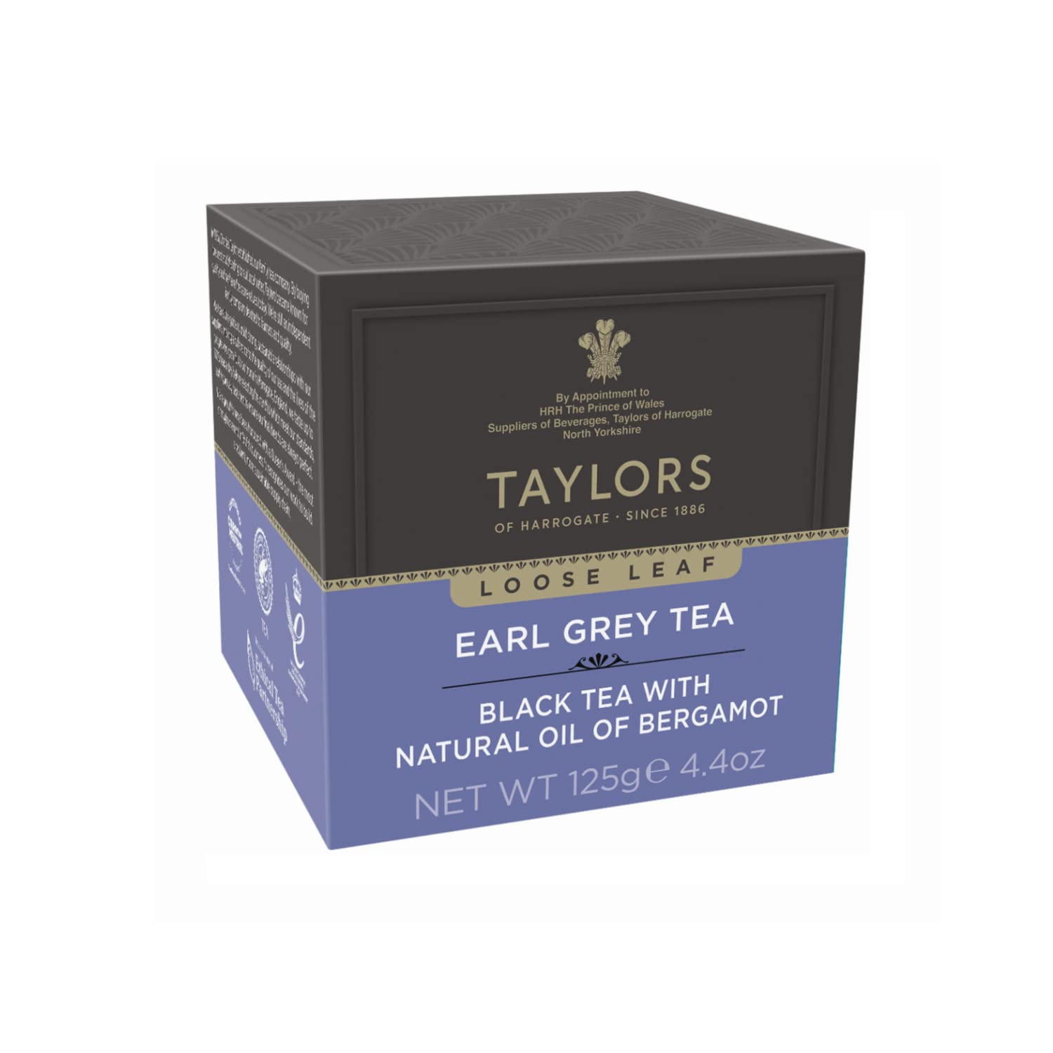 Taylors® | Luźny liść bergamotki Earl Grey | Liście czarnej herbaty (6 x 125 gr) | Herbata Earl Grey sypka | Czarna herbata Earl Grey