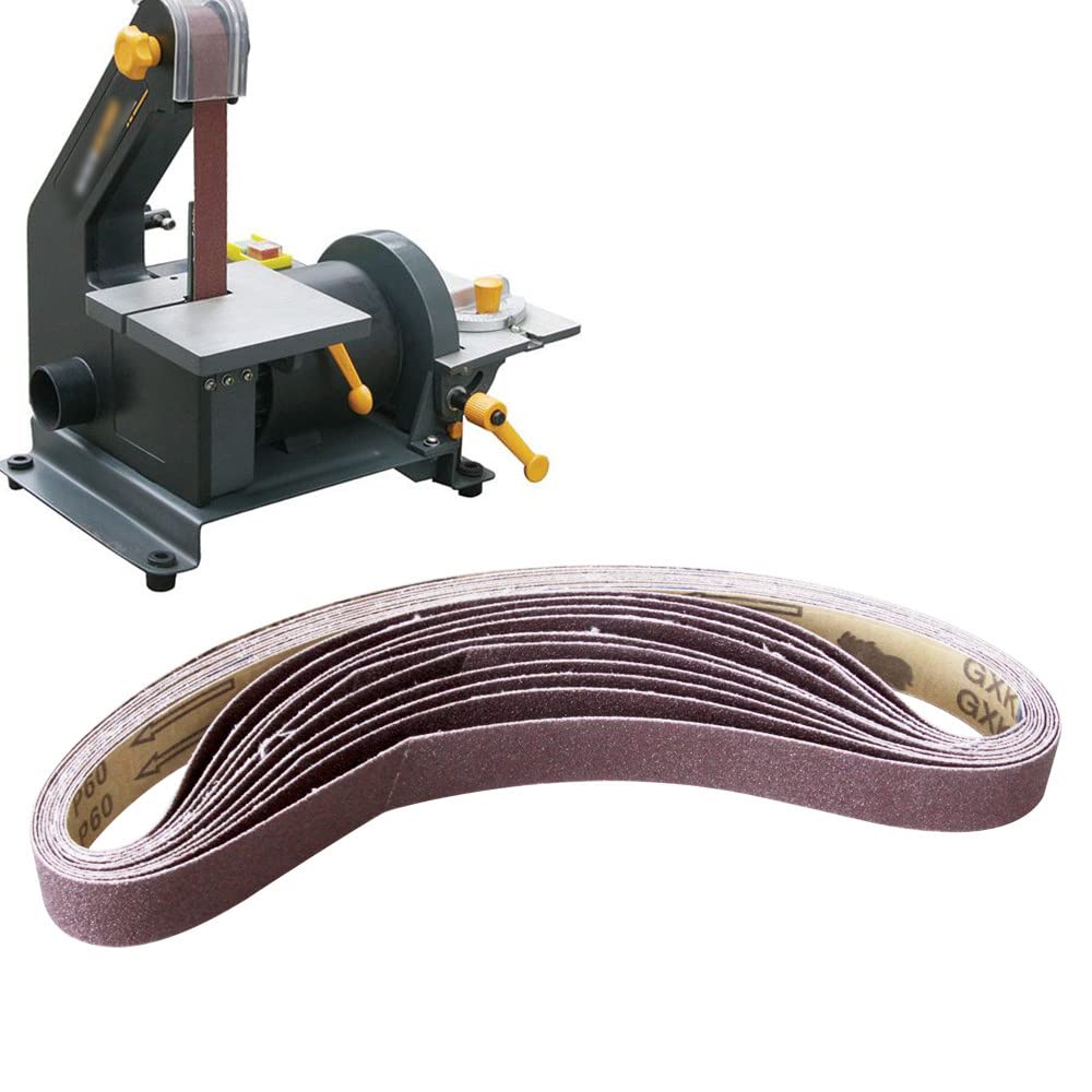 10 Stück 25 * 762mm Schleifband 1 Zoll x 30 Zoll Bandschleifer Schleifpapier Holzbearbeitungswerkzeuge Zubehör, Körnung 60