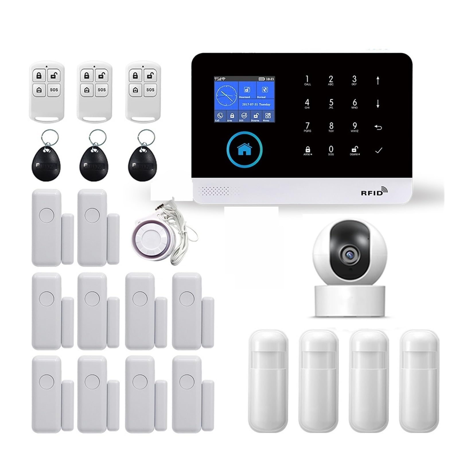 Sistema de Alarma para Casa, Inalámbrico de alarma de seguridad for el hogar GSM alarma intercomunicador aplicación remota Control marcación automática for antirrobo,para el hogar