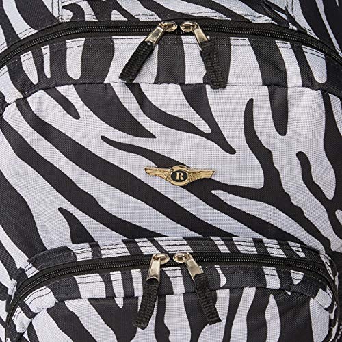 Image of Rockland Double Handle Rolling Backpack, Zebra, 17-Inch