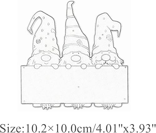 Miniatura 2 de Troqueles de metal con marco de tres gnomos, lindos tres plantillas de gnomos de Papá Noel de Navidad, manualidades, tarjetas, troqueles de corte,