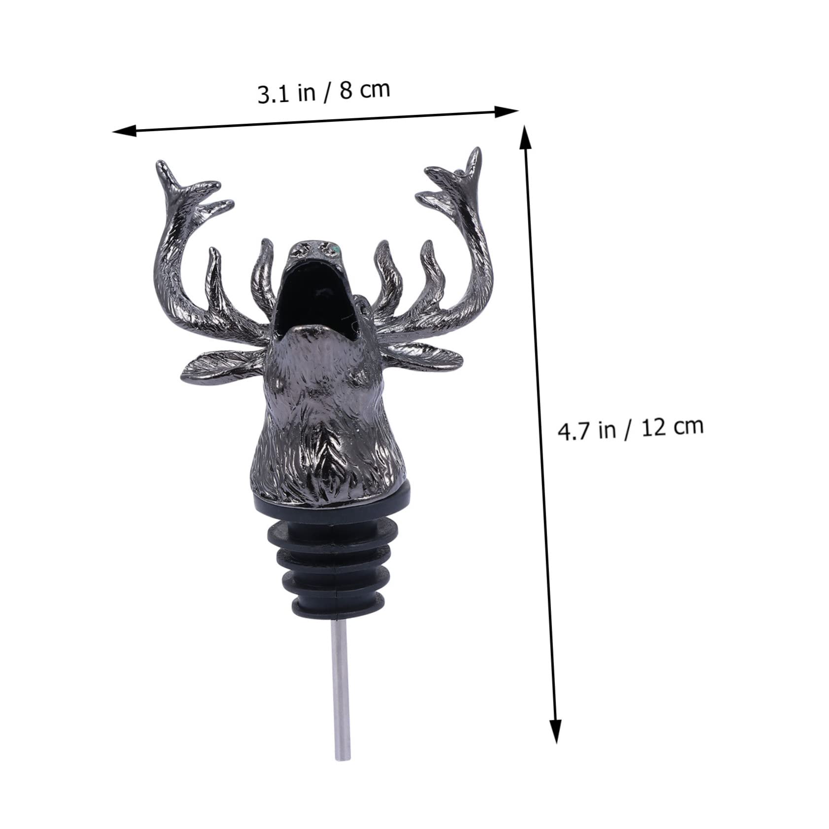 KOMBIUDA 1pc Christmas Wine Pourer Wine Beverage Bottle Stoppers Electric Wine Decanter Reindeer Bottle Stopper Elk Head Wine Pourer Wine Vacuum Pump and Stopper Pouring Black Zinc Alloy