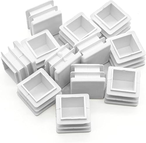 Miniatura 2 de 12 tapones cuadrados de plástico de 1 pulgada, tapa de extremo de plástico cuadrada blanca, tapón de acabado de muebles para postes de tubería,