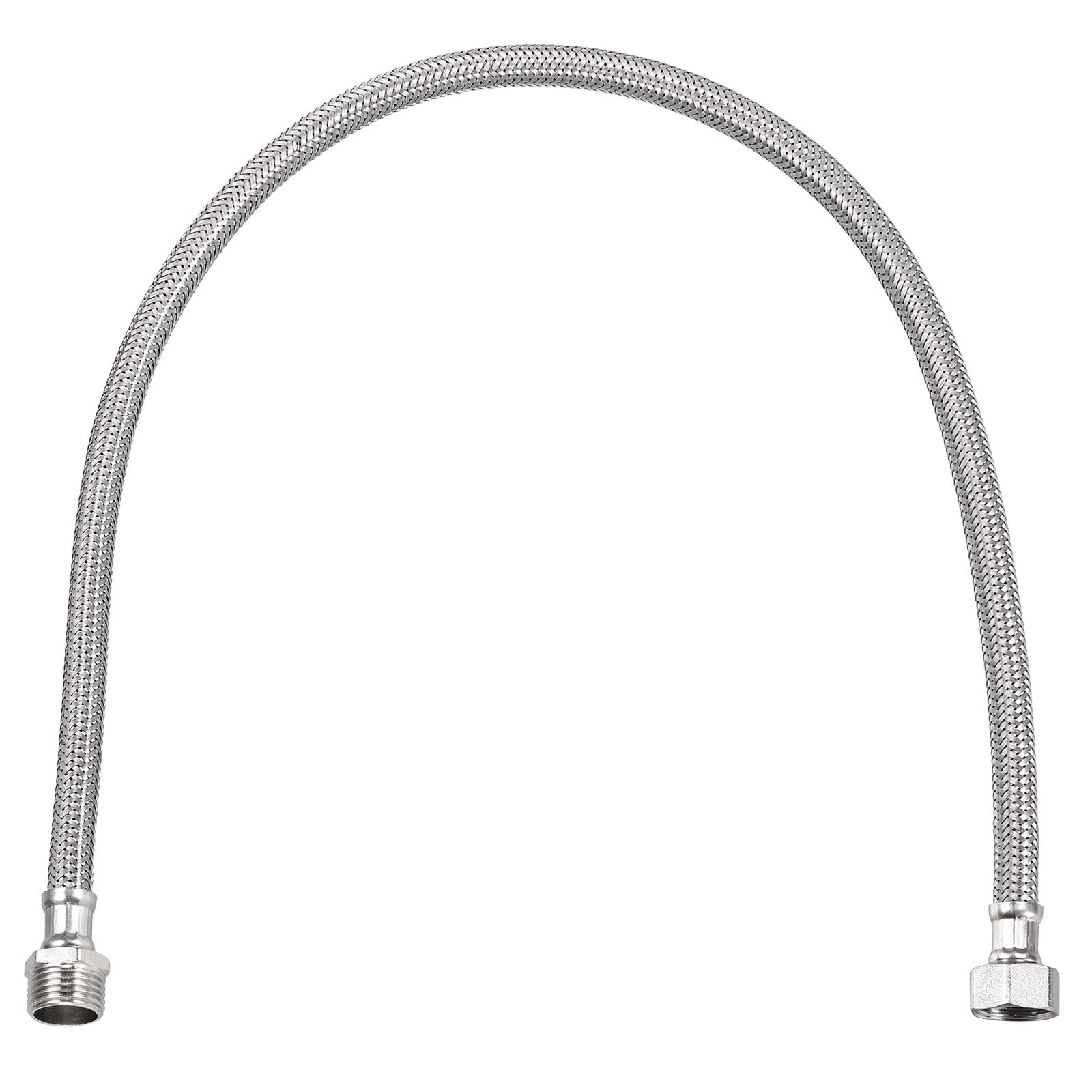 BATHLAVISH 32" Length Faucet Supply Lines 3/8" Comp X M10 Male Connector Line Braided Stainless Steel Nylon Sink Hose Extension For Bathroom Kitchen Faucet 2Pcs (1 Pair