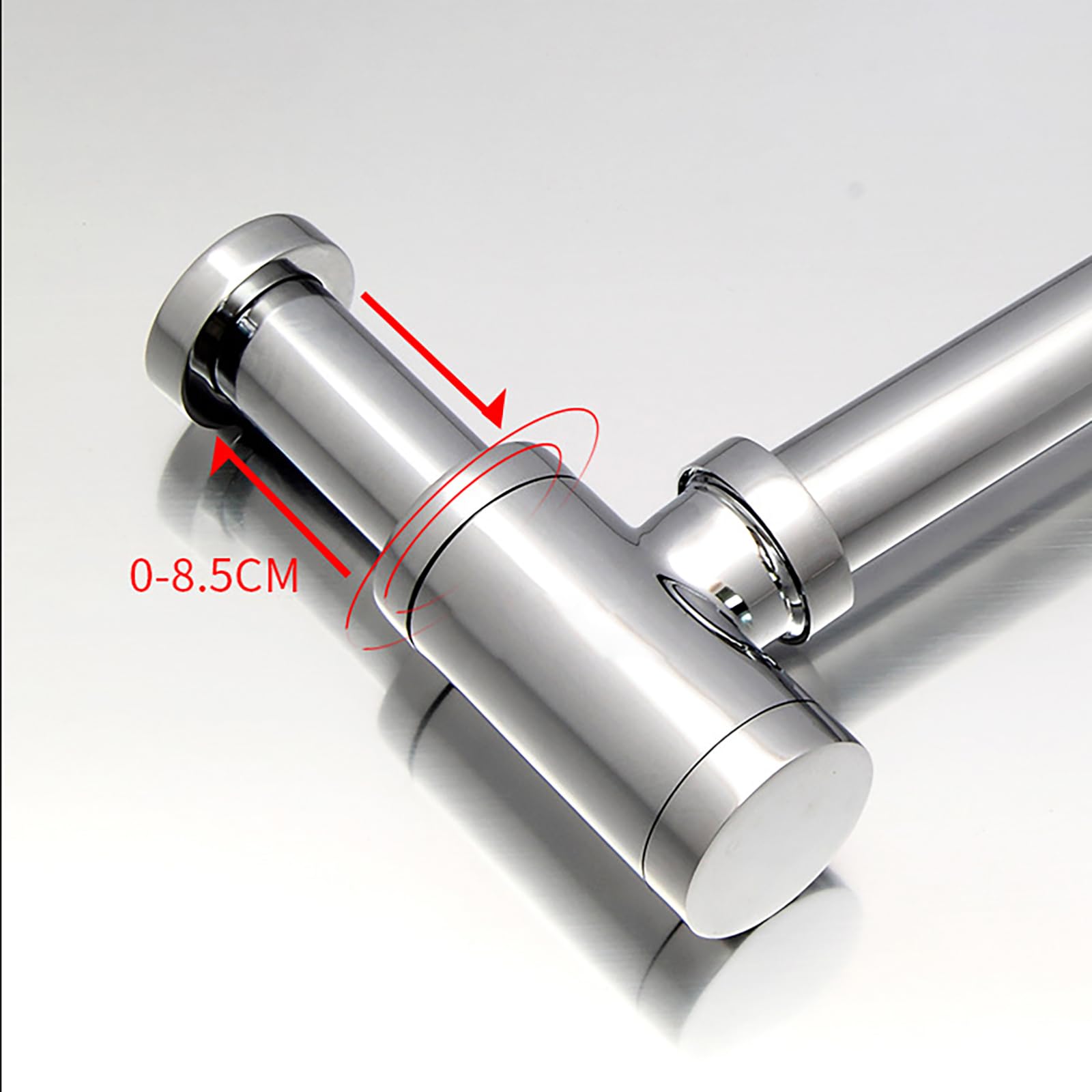 Siphon Waschbecken mit Pop Up Ablaufventil und Überlauf,Reinigungsöffnung,Flexibles Gewelltes Abflussrohr,Ablauf Garnitur Siphon Küchenspüle