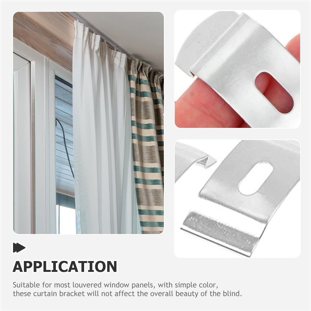 8-Pack Metal Hold Down Brackets For Horizontal Blinds & Shades – Bottom Rail Clips With Screws (1-3/4