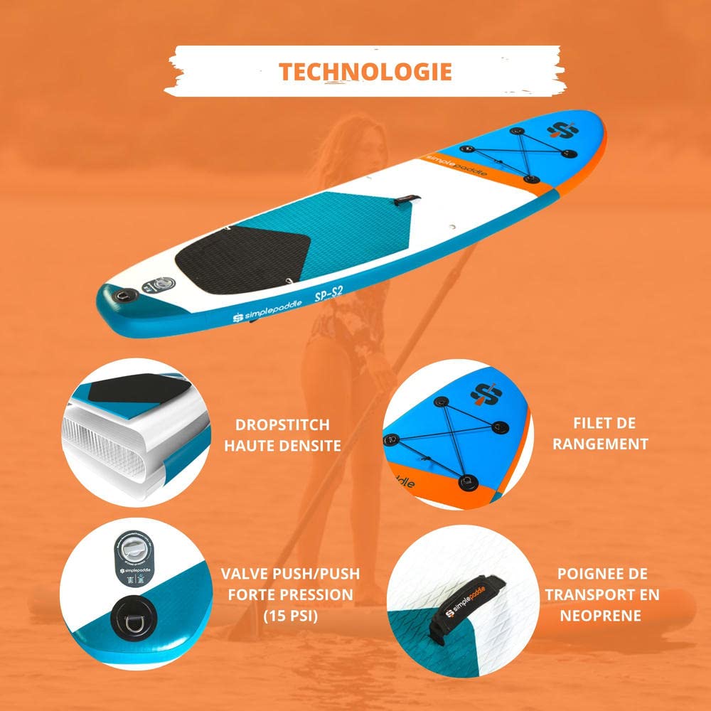 KDAMGOQE Sac à Dos Paddle Board 37x16,5x9,5 Pouces - Nylon Résistant Pour Planche De Paddle Et Surf