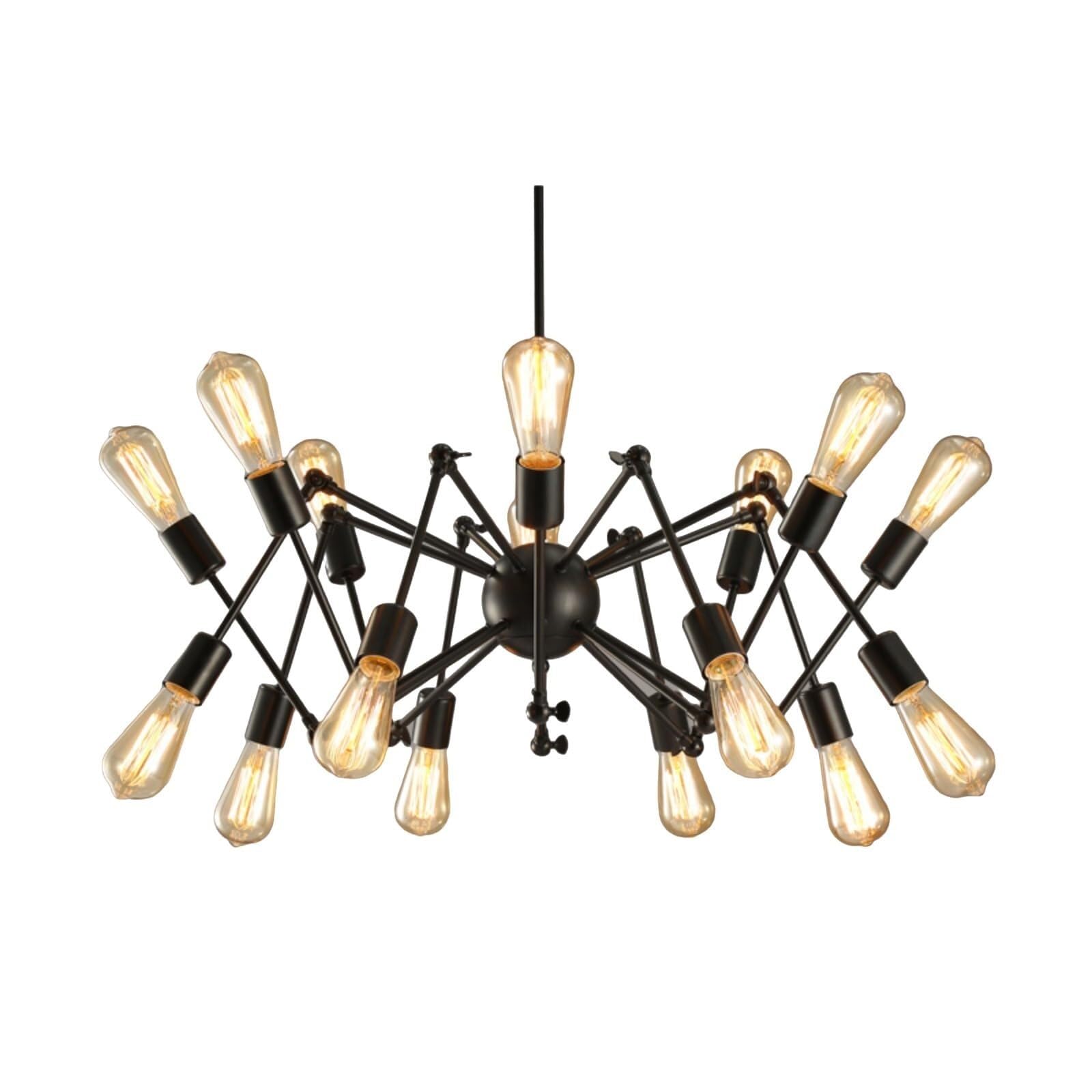 Lustre Spoutnik Noir à bras oscillant réglable pour ajuster votre éclairage de cuisine