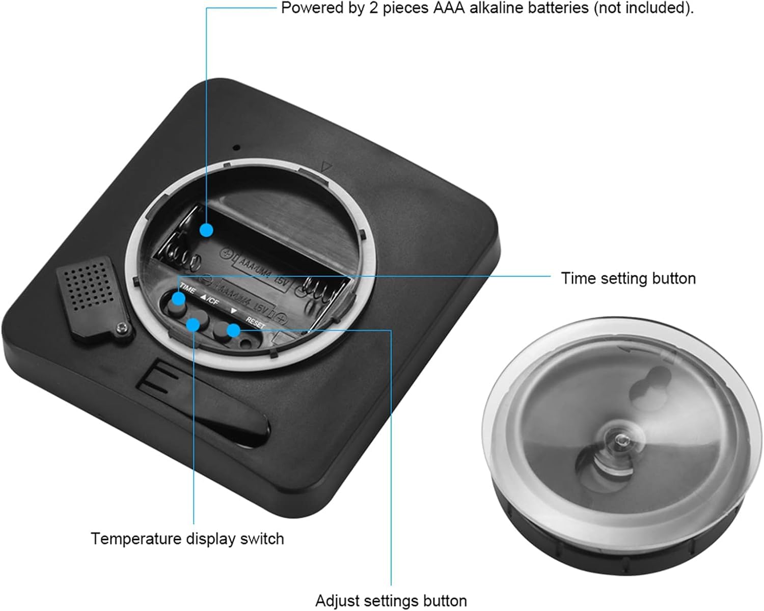 OurLeeme Orologio da doccia impermeabile quotidiano, orologio da bagno con timer con grande display LCD, indicatore di umidità, controllo timer, conto alla rovescia per la casa, il bagno
