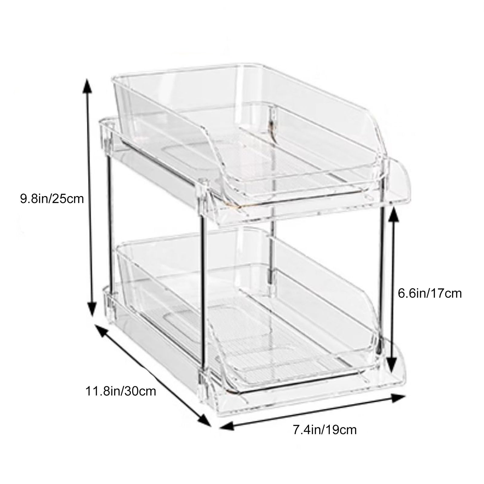 WZFPXIGWE 2-Tier Bathroom Under Sink Organizers and Storage - Slide Out Cabinet Shelf for Kitchen And Bathroom, Space-Saving Kitchen Pantry Design