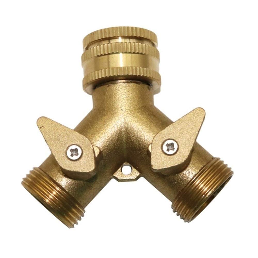 Accesorios para tuberías de riego, Grifo de jardín Bola, 2 vías, fontanería en Y, latón, Rosca Hembra, Divisor Manguera riego