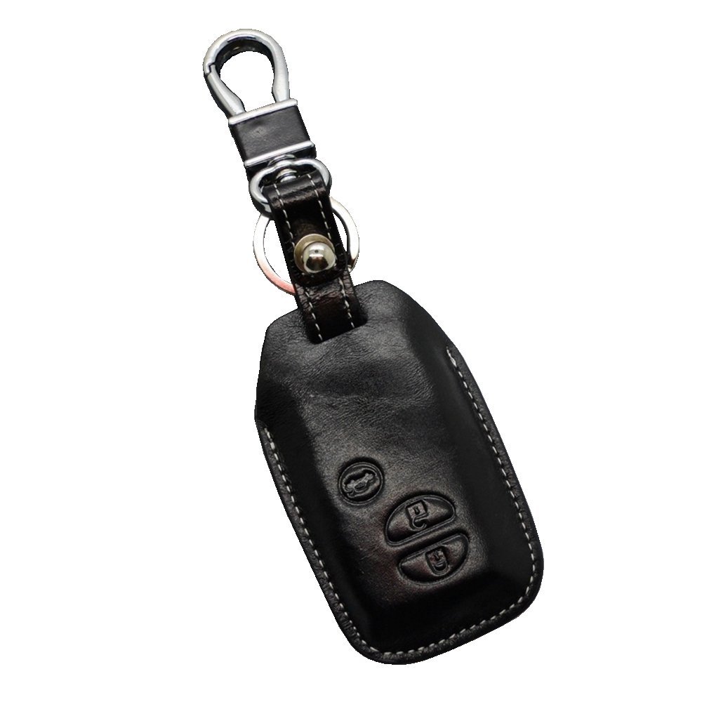 Leather Car Key Fob Cover Holder for TOYOTA Camry Highlander Prado