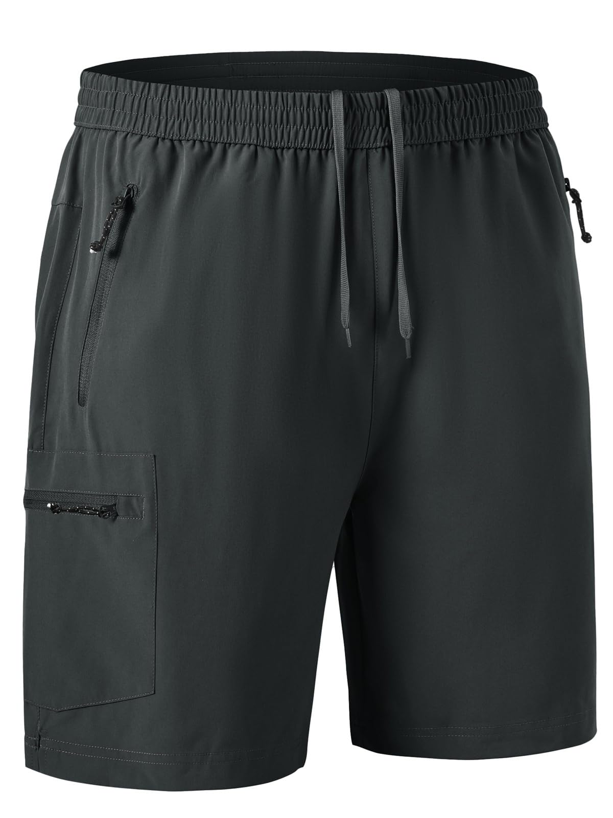 Rdruko Kurze Hosen Herren Sport Shorts Stretch Wanderhose Sommer Fahrradhose Schnelltrocknend Jogginghose Cargohose Laufshorts mit 4 Reißverschlusstaschen