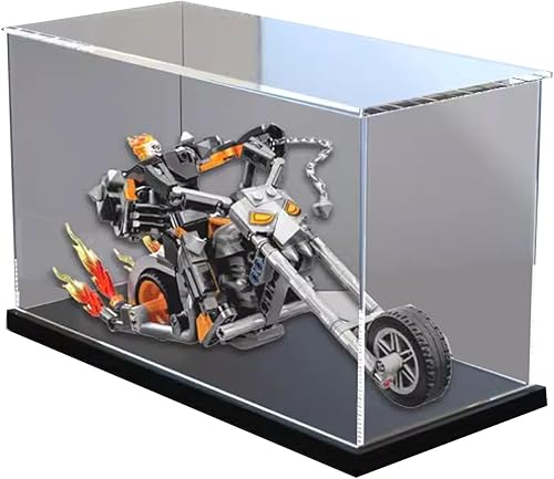 Miniatura 10 de Vitrina acrílica para Lego Marvel Ghost Rider Mech & Bike 76245, escaparate, protege y decora modelos con almacenamiento a prueba de polvo (fondo B