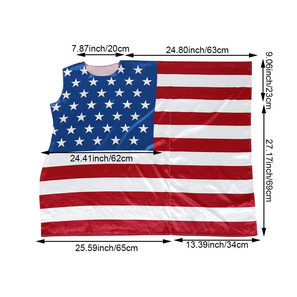 3 Pièces Chapeau Haut De Forme USA Drapeau Américain Pailleté - Fête Indépendance