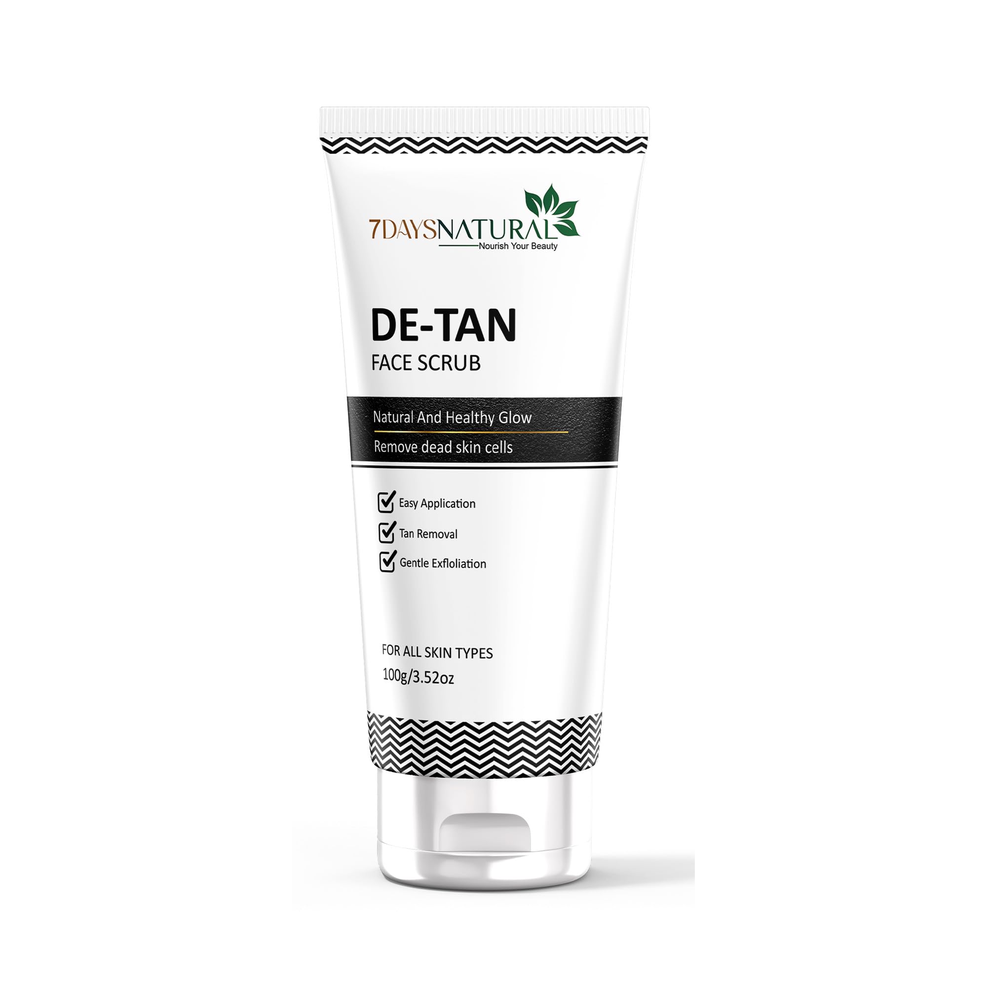 7 Days De-Tan Face & Body Scrub for Women & Men (100g) | Gentle Exfoliating Scrub with Aloe Vera & Orange Extract | Removes Tan, Dead Skin & Blackheads | Paraben & Sulphate Free-image-1