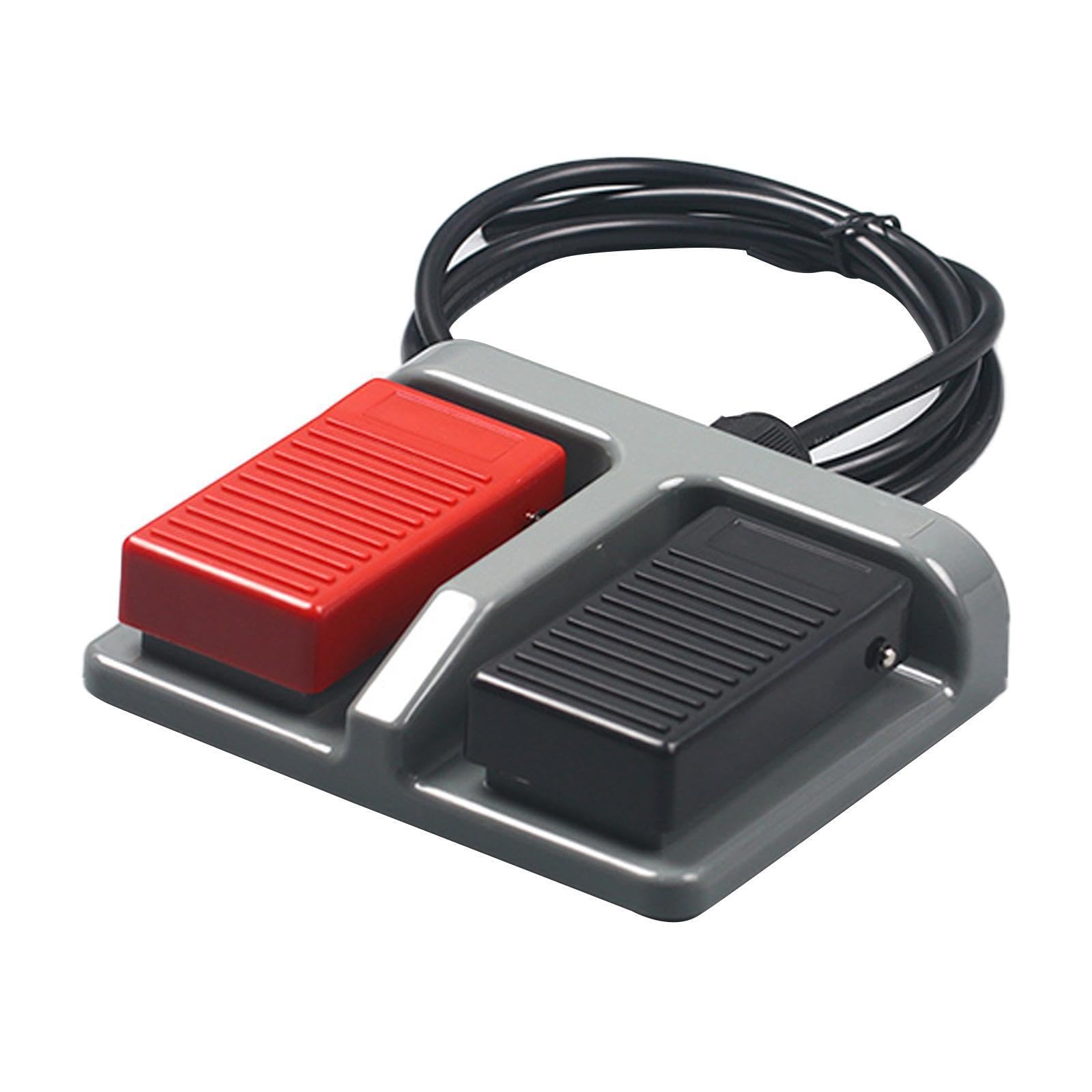 Auyxssz Silver Heavy Duty Foot Pedal Switch With Wire Excellent Stability For Longlasting In Tough Environments Built-In Switch Instant Double Pedal Multi-Scenario
