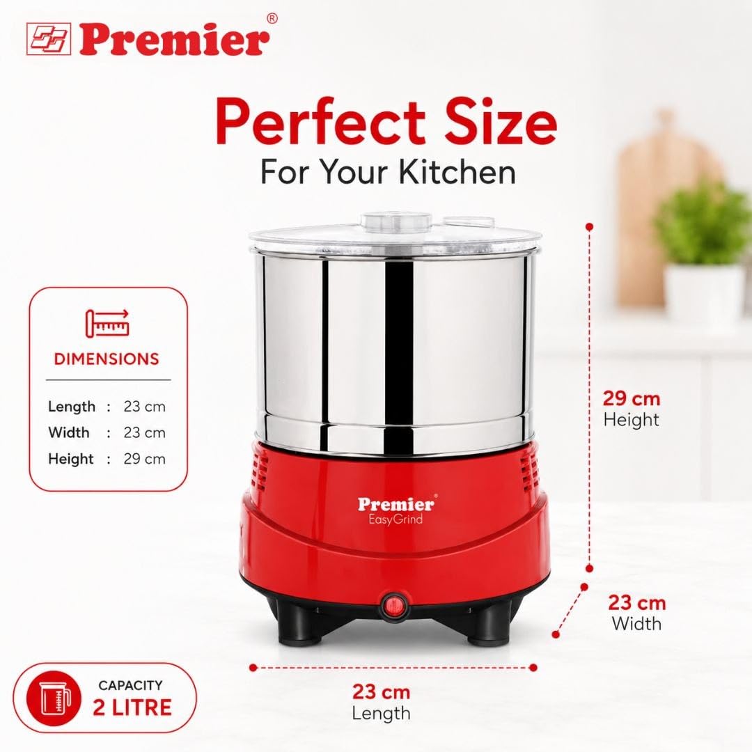 Premier Easy Grind Grinder - 2L Red Wet Grinder -5 Premier Easy Grind Grinder - 2L Red Wet Grinder -5