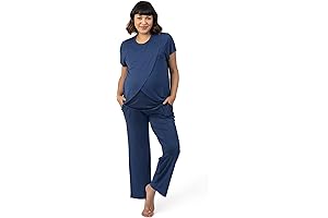 Tulip Hem Short Sleeve Maternity and Nursing Pajama Set