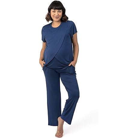 Tulip Hem Short Sleeve Maternity and Nursing Pajama Set