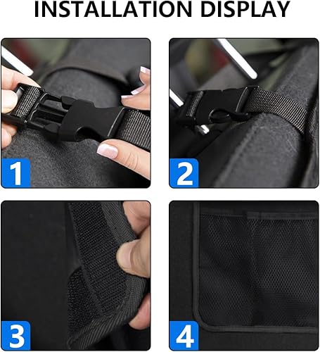 Miniatura 5 de Mandark Organizador de maletero de automóvil, bolsa de almacenamiento de carga colgante para asiento trasero de vehículo con red elástica robusta,