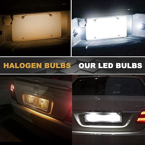 Miniatura 6 de Viesyled LED License Plate Light Tag Lamp Assembly Black Housing Lens Replacement for F150 F250 F350 F450 F550 Superduty Pickup Truck Bronco Mustang