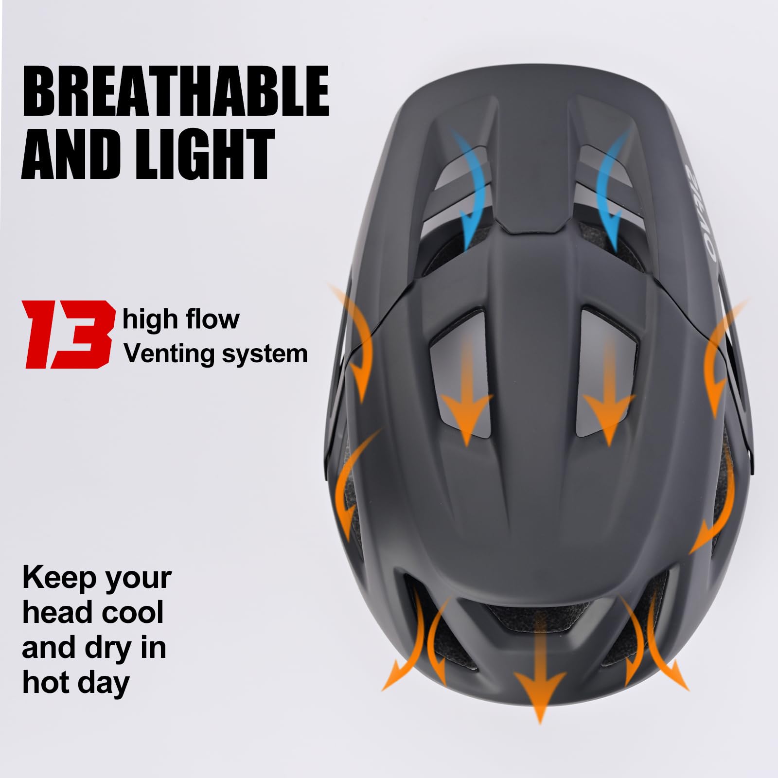 SIFVO Bike Helmets for Men and Women, Mountain Bike Helmet with Extended Visor Helmets for Adults Adjustable Bicycle MTB Helmet 57-59cm : Sports & Outdoors