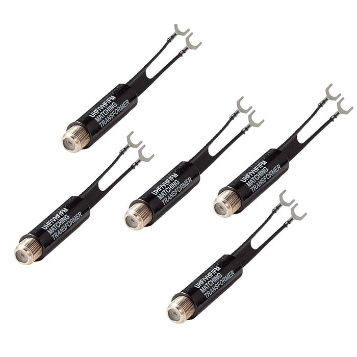 Buy 5 Pack 75 Ohm to 300 Ohm UHF VHF FM Antenna Adapter Matching
