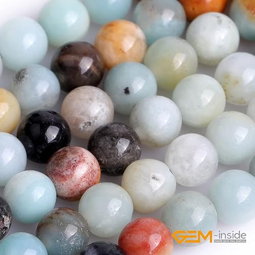 Miniatura 505 de GEM-Inside - Cuentas sueltas de piedra de lava negra natural de 0.315 in para hacer joyas, 15 pulgadas Cordierita de grado A