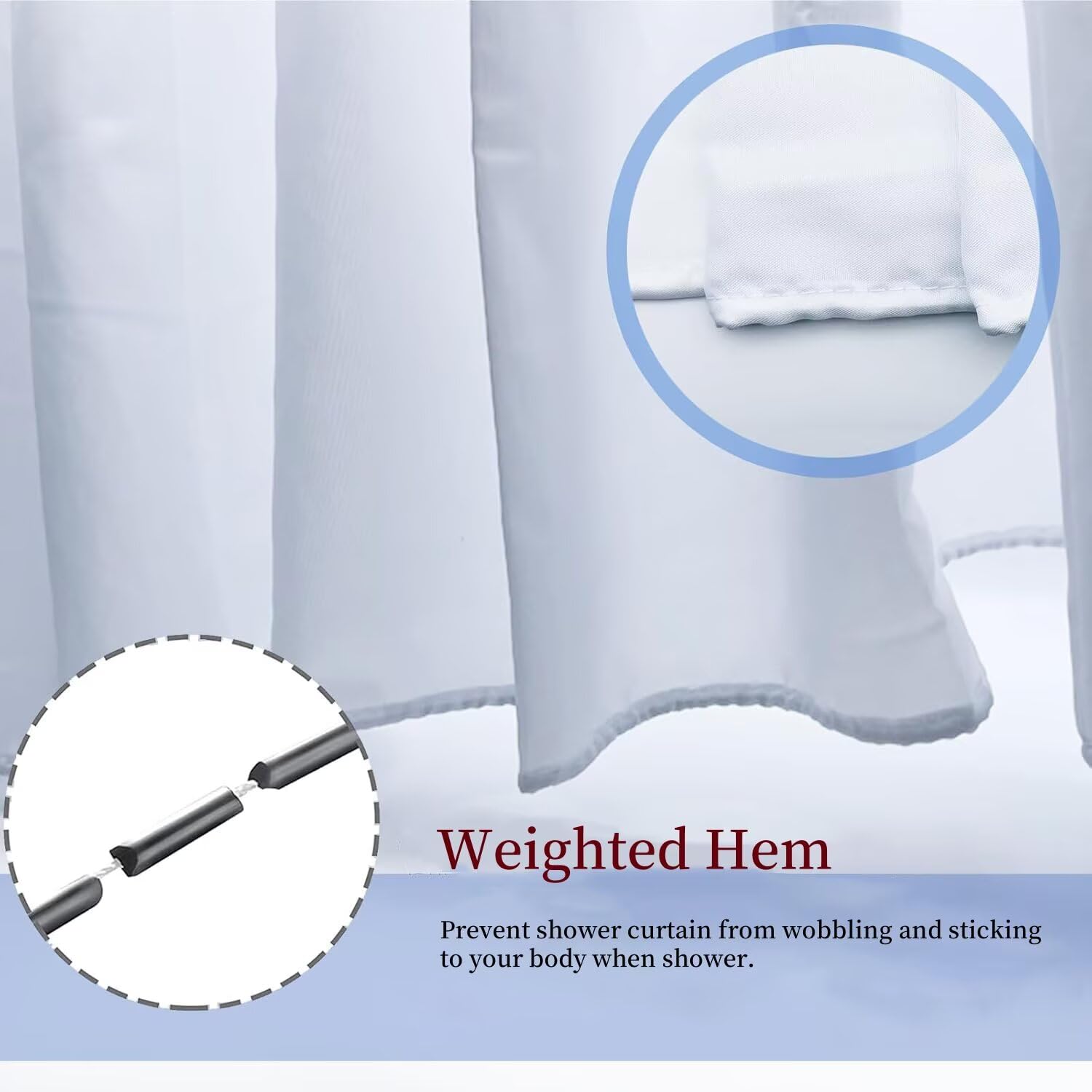 Waterdichte douchegordijn Grote brede badkamer gordijn polyester doek douchegordijn met 12 haken (Color : White, Size : W100xH180cm