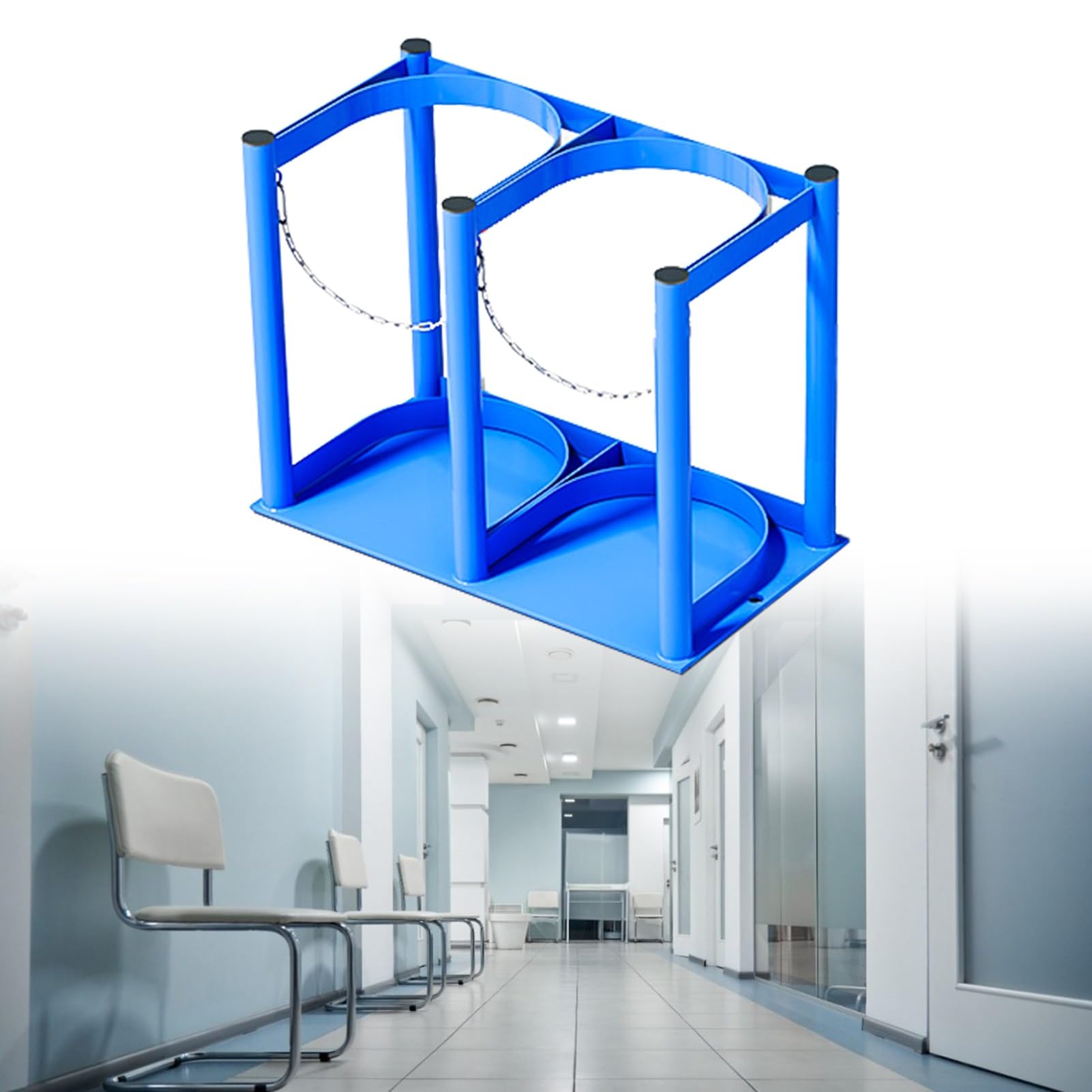 GHHVFEC Oxygen cylinder rack,MJDREll Oxygen Tank Holder Rack - Steel Storage Stand for Oxygen Cylinders, Gas Bottle Carrier for Clinics, Care Homes, and Home Use (L-39cm / 15.4")