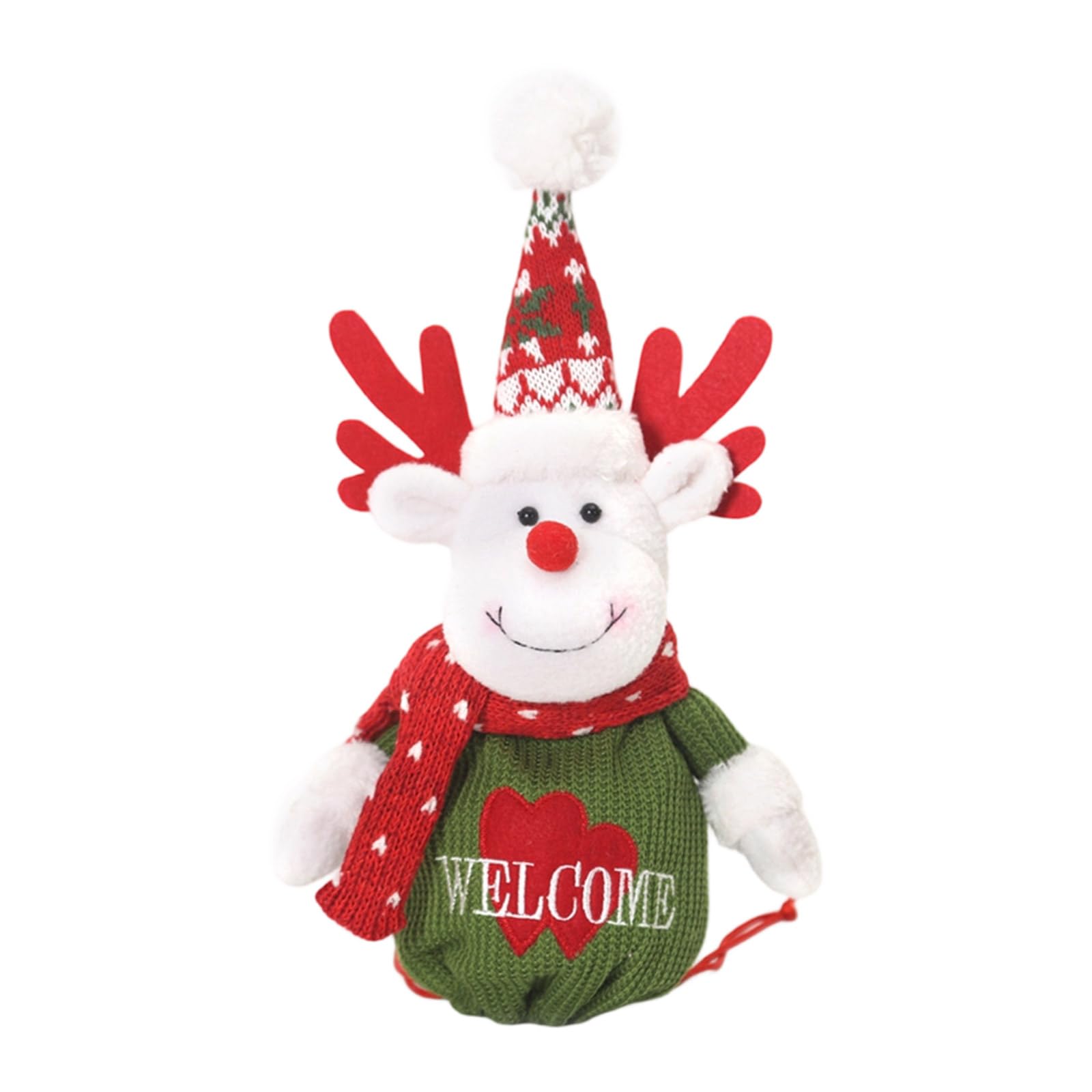 KAQNTUD Christmas Gift Bags with Santa/Snowman/Reindeer Print Fabric Drawstring Container for Holiday Party Treats Candy Storage Seasonal Celebration Gift Container