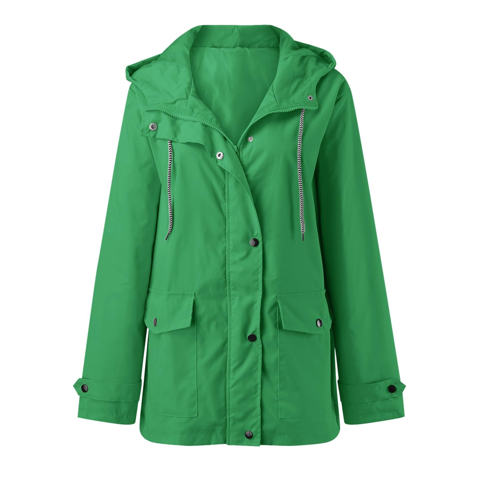 Generisch 2026 Sudadera con capucha para mujer, impermeable con bolsillos, chaqueta con cremallera, chaqueta para entrenamiento al aire libre, chaqueta de lluvia para deporte y ocio (verde, XXXL)