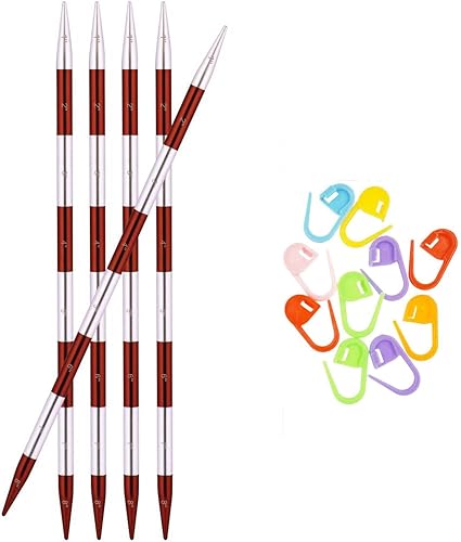 Knitter's Pride SmartStix - Agujas de tejer DPN de doble punta de 8 pulgadas (7.9in) tamaño US 3 (0.128in) paquete con 10 marcadores de puntada