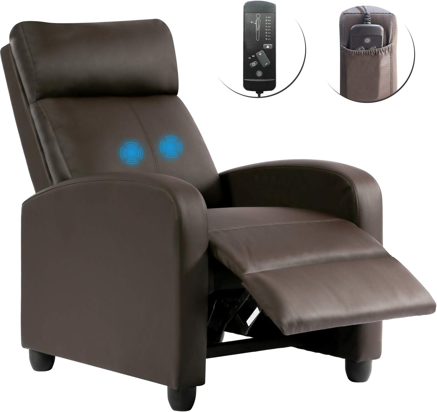 Recliner Chair, Massage Recliner Sofa Chair Adjustable Single Sofa