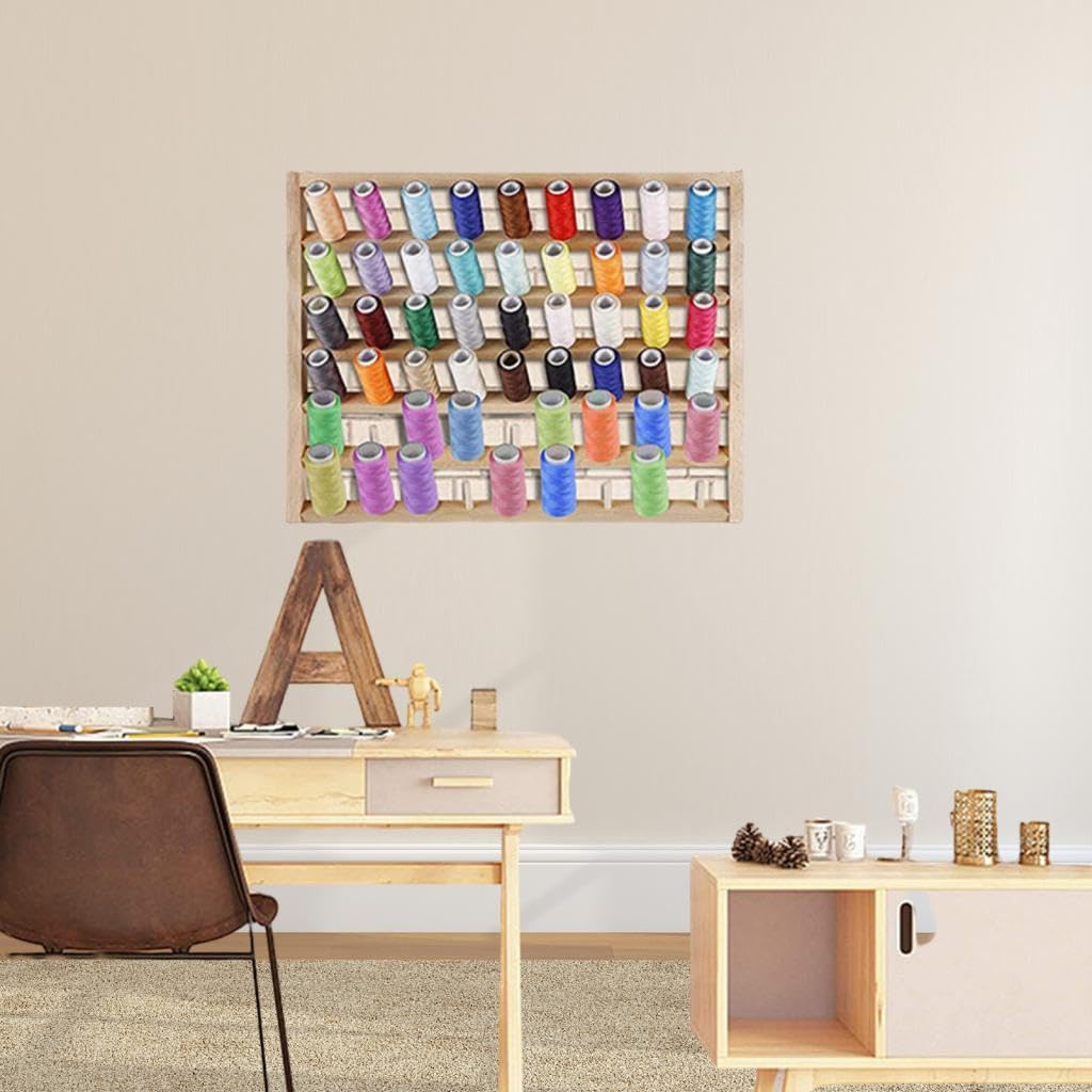 Caja de Pared para de Coser, Organizador Y Estante de Almacenamiento para Bordado Y Pasatiempos Creativos, 54 Carrete,41.4x31.5x5cm