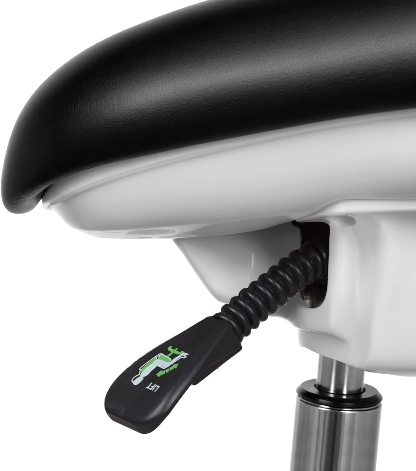 XUX Dental Dynamic Seat Microscope Saddle Chair PU Leather Foot Pedal Height Adjustable Double Armrest