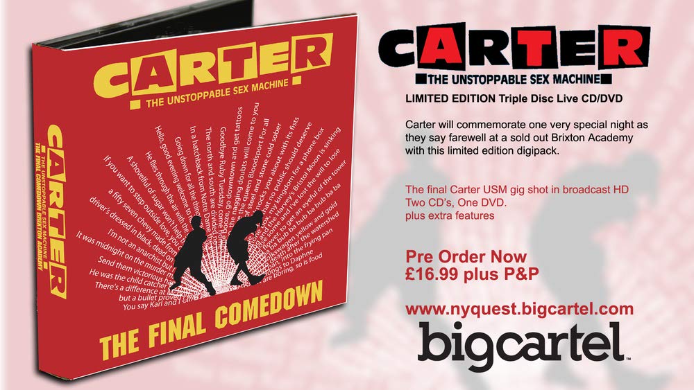 Carter USM The Final Comedown Live Triple disc CD/DVD. WE ARE SENDING orders out everyday during the COVID-19 crisis.