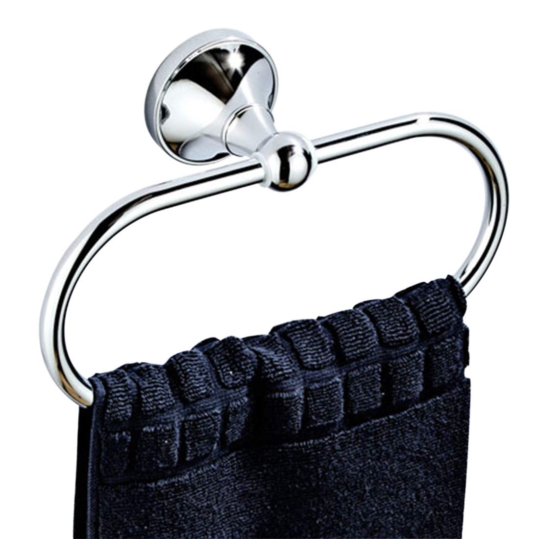 Amazon | Bathfirst タオルリング 真鍮製 シルバー 21cm 壁掛け ねじ