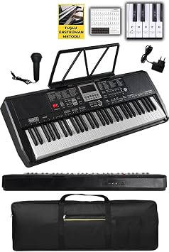 Midex PS-1800BK 61 Keys Quality Org Digital Display Bag Notary Adapter Sticker Learning Method