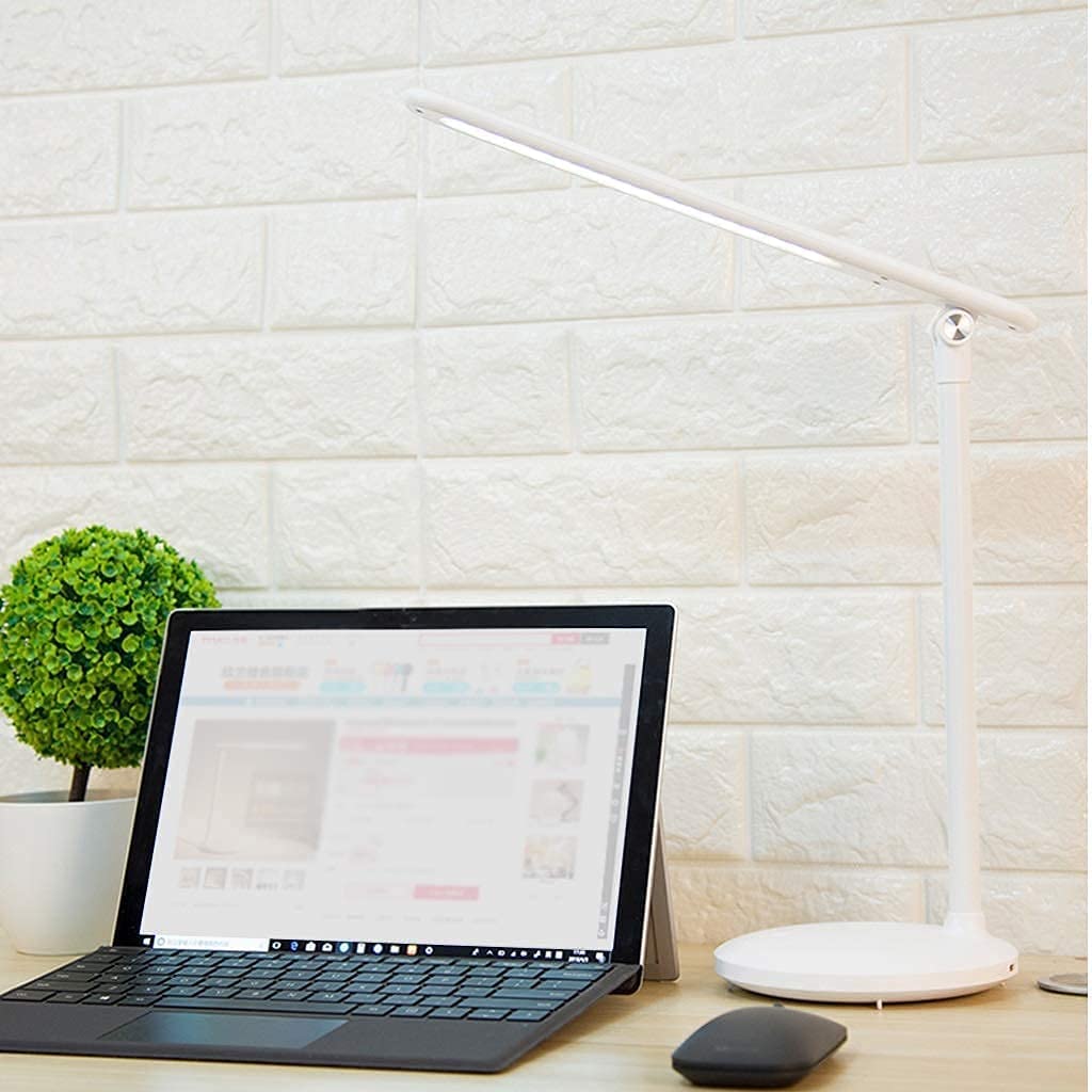 Lampada Da Scrivania Moderno Lampada Da Scrivania USB Ricaricabile Lampada Da Tavolo Pieghevole Dimmerabile Camera Da Letto Del Dormitorio Degli Studenti Delle Scuole Superiori Lampada Comodino(White)