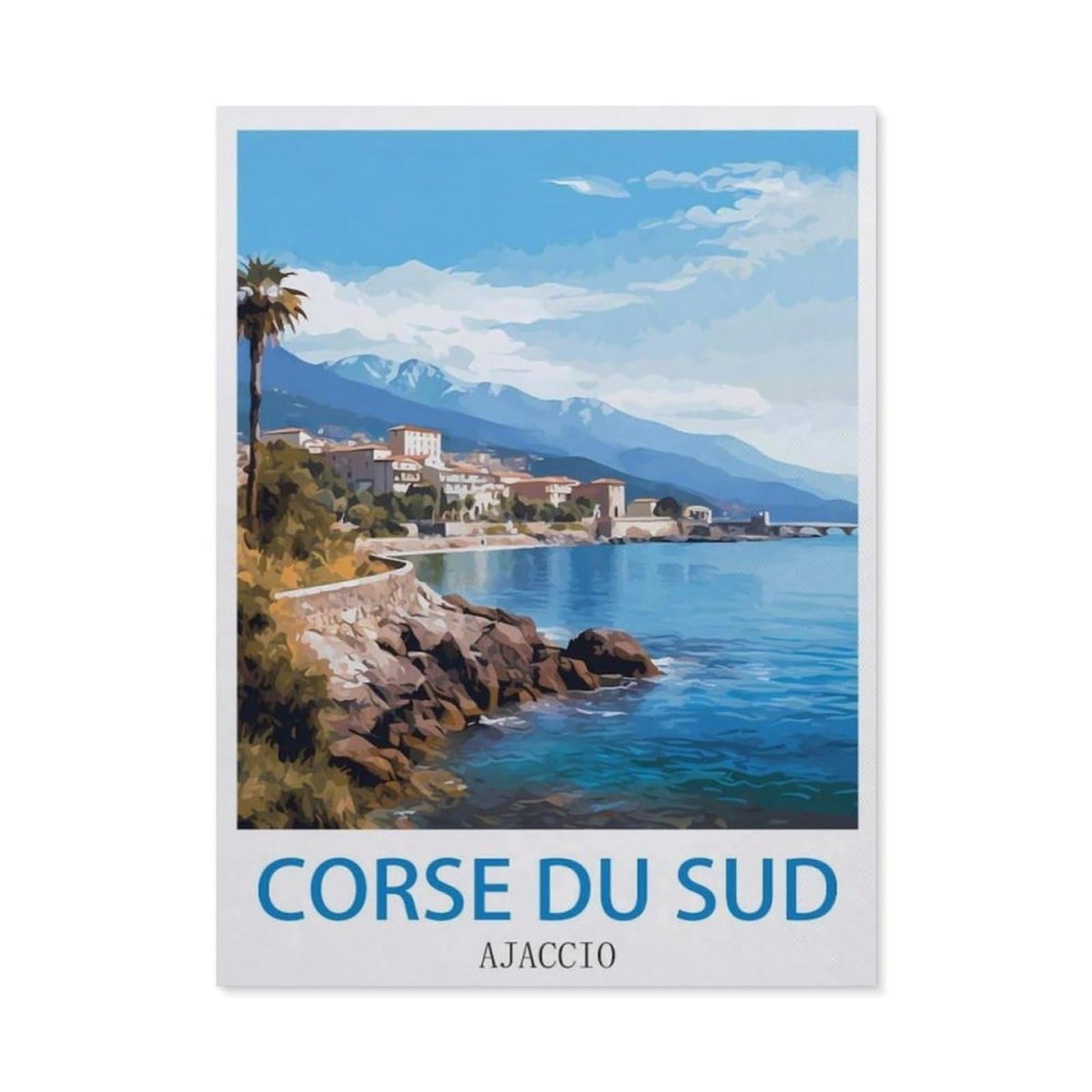 BEAYODKP Diamond Painting，Corse Du Sud Ajaccio，Full Round Diamond Embroidery Kits Cross Stitch Crystal Rhinestone Pictures Arts Craft Home Wall Decoration（50 x 60 cm/19.68 x 23.62 inches）-CN52