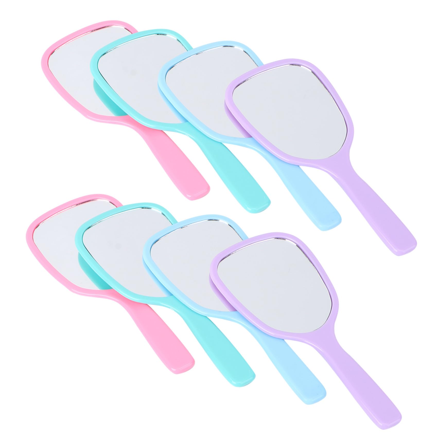 Miroir de poche portable simple face à poignée ergonomique pastel