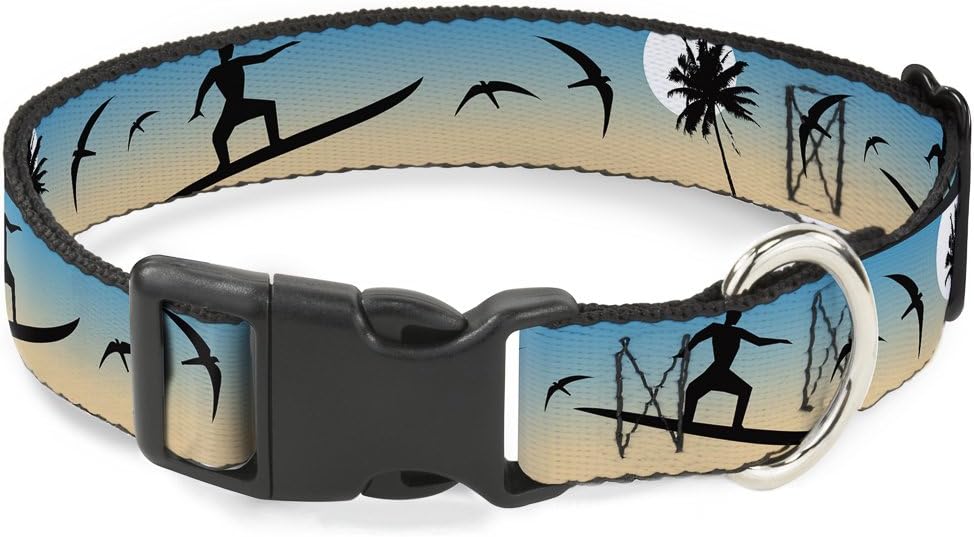 Buckle-Down PC-W30253-WM Plastic Clip Collar, Beach, 1.5" Wide-Fits 16-23" Neck-Medium