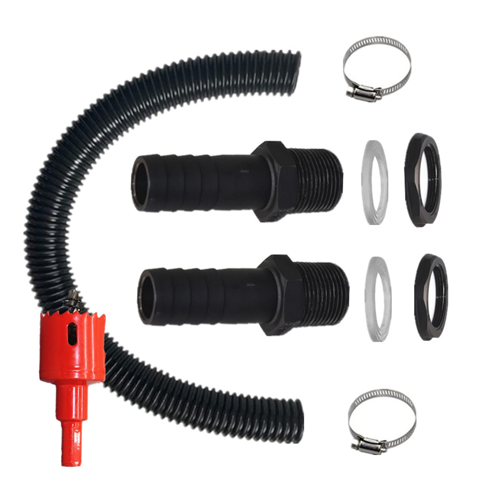 Kalttoy Water Butt Connector Easy Install Rainwater Harvest Connector With 500Mm Flexible Hoses Efficient Water Butt Connection For Water Storage Butt Connection Set