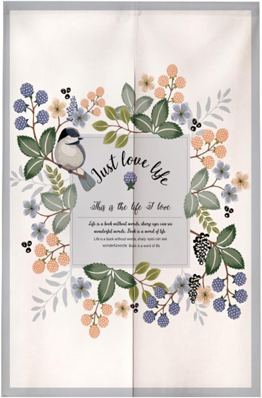 Surwin Japanese Style Door Curtain, Japan Noren Room Divider, Tapestry