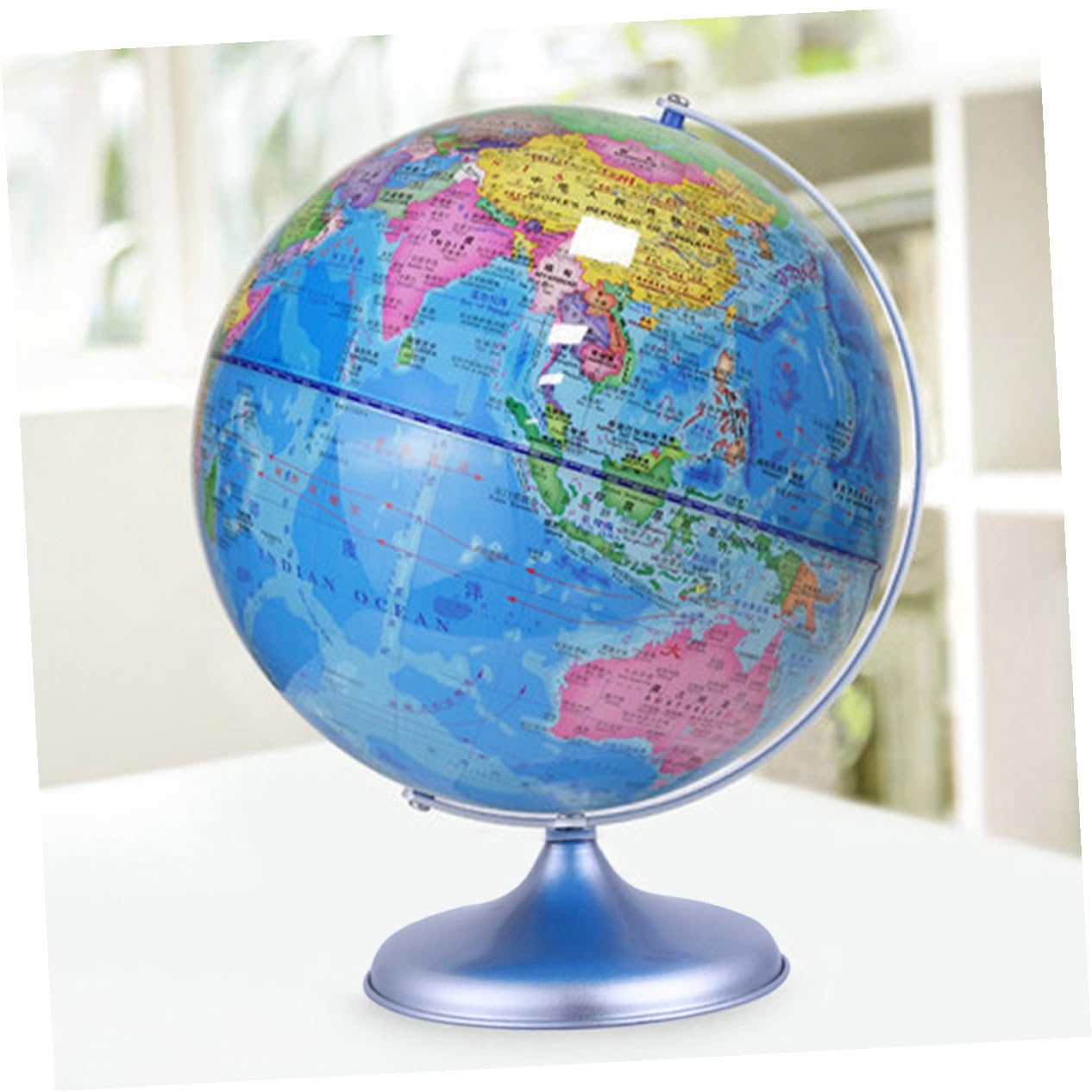 Schülerglobus 20cm Kunststoff Tischdekoration Lehrmittel für Schule | Schulanfang Party, Schulkinder Geeignet, Rotierbar mit Abnehmbarem Sockel, Geografie Motiv für Büro