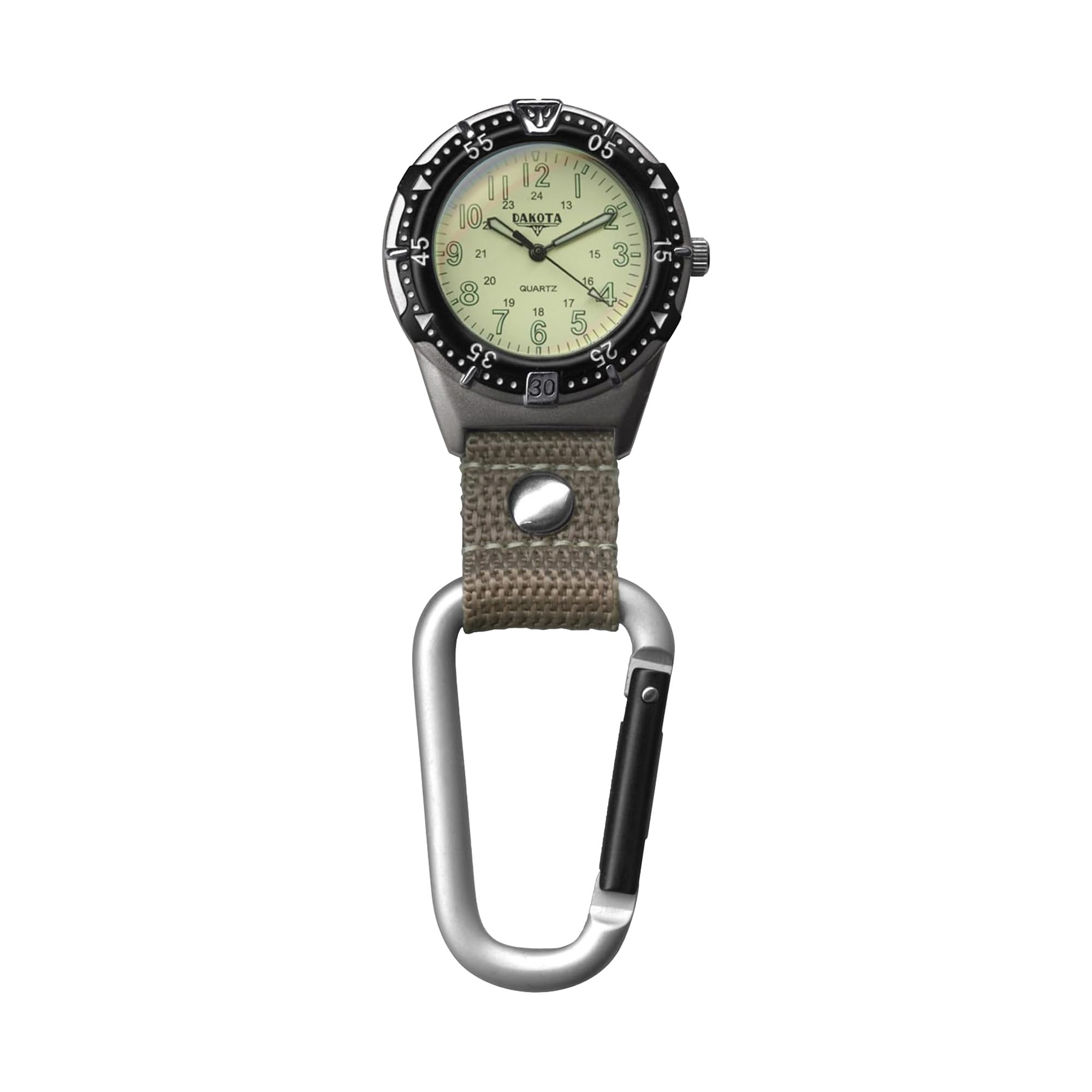 Dakota Aluminum Analog Backpacker Pocket Watch, Military Dial