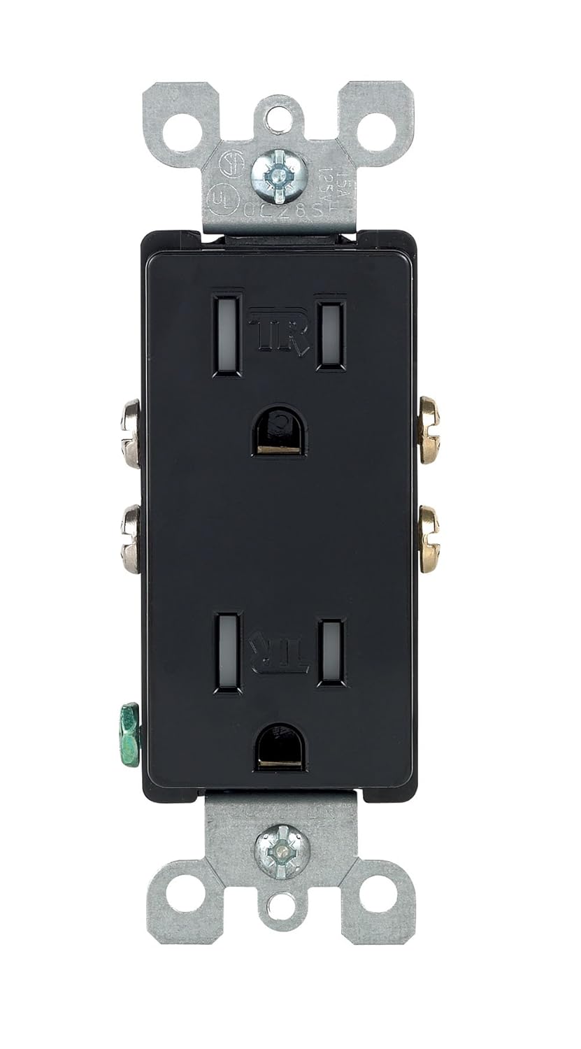 Leviton 202-T5325-00e Black 15 Amp 125 Volt Tamper Resistant Grounding Receptacle