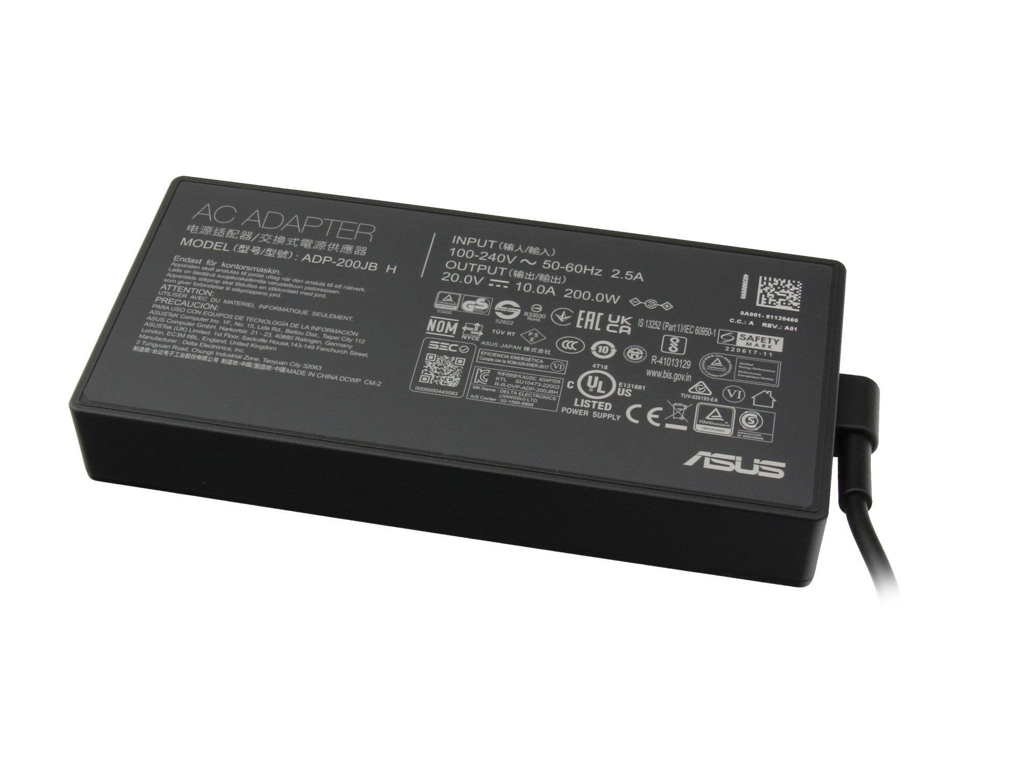 Asus 0A001-​01120000 Original Chargeur 200 Watts pour TUF Gaming A15 FA506QM, FA506QR, FA507RC, FA507RE, FX506HM, FX516PR, A17 FA706QM, FA706QR